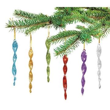 Glass Icicle Hanging Christmas Tree Ornament Christmas Decorations