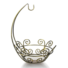 Metal Wire Fruit Basket With Banana Hanger