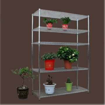 Free Stand Chrome Metal Flower Pot Display Racks Shelf, NSF Approval