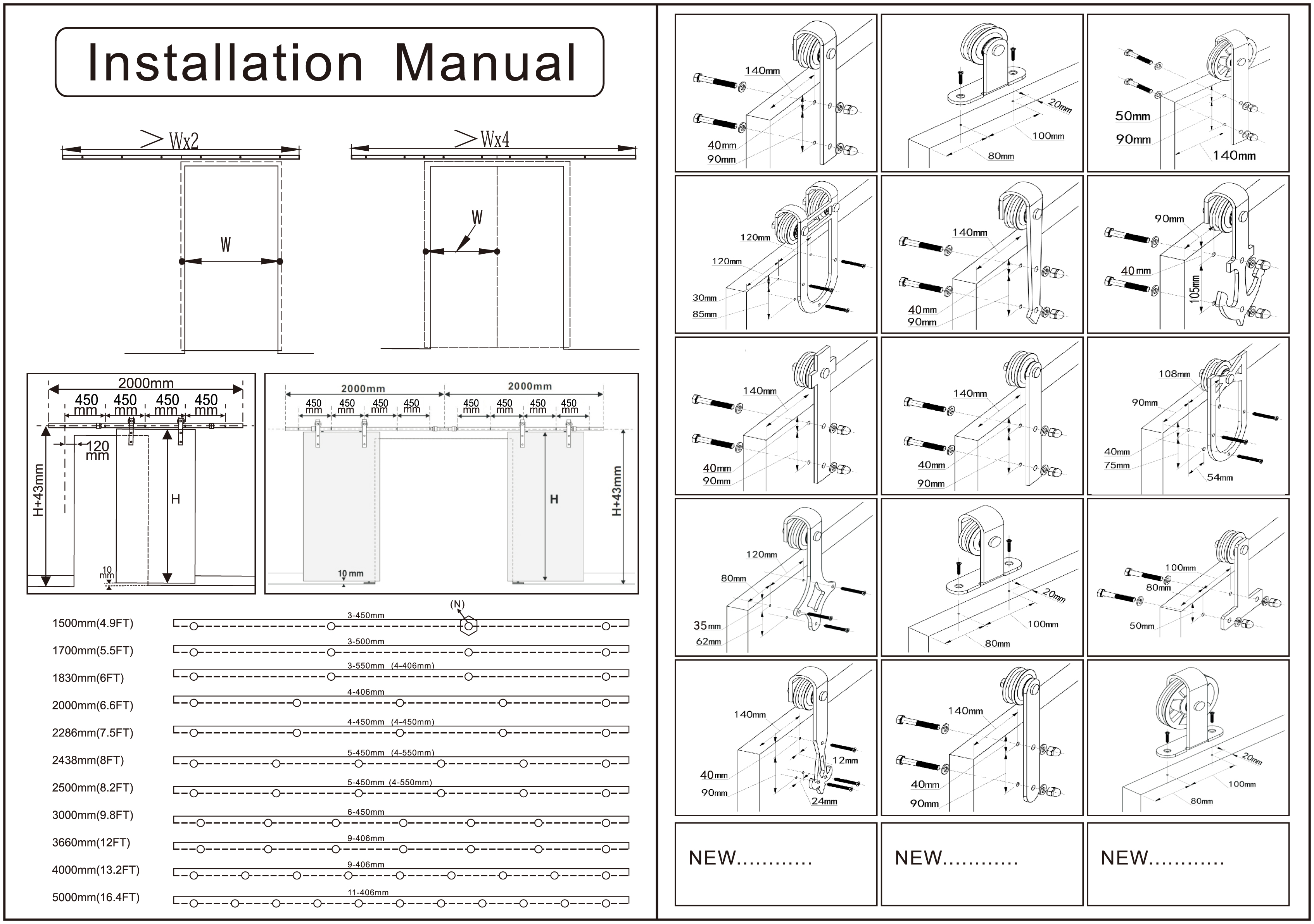 Barn Door Hardware Kit Instruction