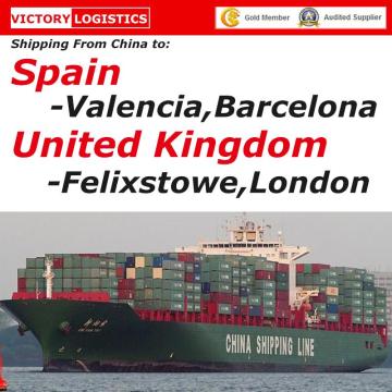 Transport maritime de la Chine vers l&#39;Espagne / Royaume-Uni