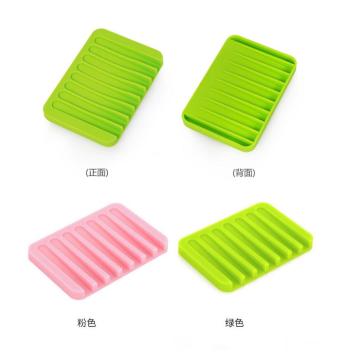 Silicone Rectangle Soap Holder Dish Bathroom Accessories