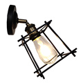 Retro Black Industrial Metal Wire Cage Wall Lamps