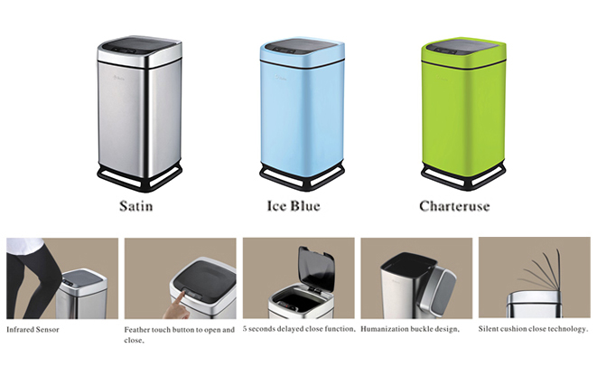 Stainless steel induction trash can