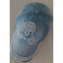 diamond denim skull baseball cap adjustable cap women men hip-hop cap snapback fitted hat