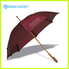 Parapluie droit marque personnalisée avec manche en bois