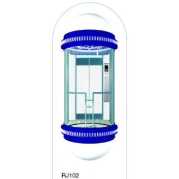 U-Form Panorama-Fahrgastaufzug mit Glaskabine