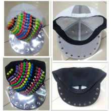 Fashion plastic and metal rivets blend spiked snapback cap hat