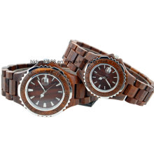 Made Made Made Wooden Couple Watch Wood para amantes Japan Movement Date Function