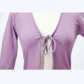 Purple Knit Cardigan with Straps