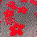 Polyester Daisy Flocking Printed Tulle Mesh Fabric