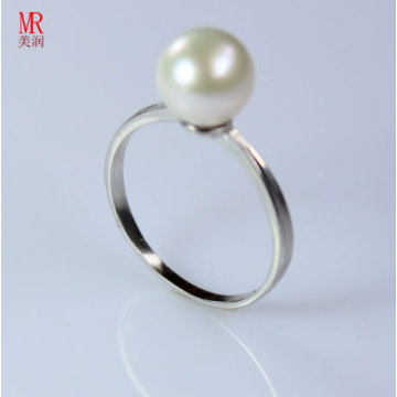 8-9mm 925 Solid Silver Real Natural Pearl Ring (ER1601)