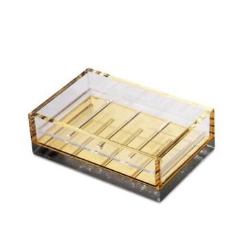 Luxury Acrylic Soap Dish Gold Base