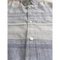 Men Casual Linen Cotton Yarn Dyed Sleeve Shirt