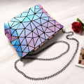 Custom Geometric glitter laser holographic chain makeup bag