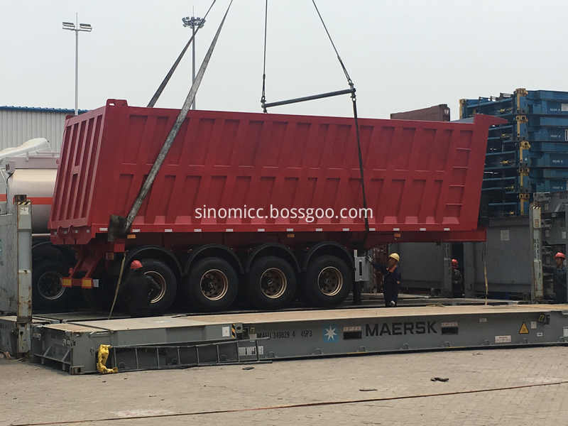 4 Axle Semi Dump Trailer Red Color