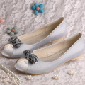 Flower Bridal Ballet Flats Peep Toe