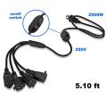 1-to-4 Power Cord Splitter UL Power Cable