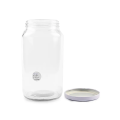 Large round 1000ml glass food jar with lid