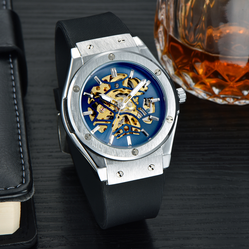 Fashionable Stylish Automatic Mechancial Silicone Watches