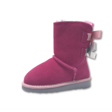 Children Kids Snow Fashion Boots with Double Bows