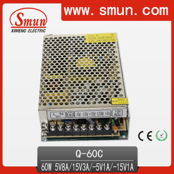 60W Quad AC/DC Power Supply (Q-60C 5V15V-5V-15V)