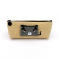 Hot selling custom cute cat canvas pencil case