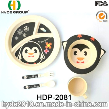 Eco-Friendly durável bambu fibra bebê louça define (HDP-2081)