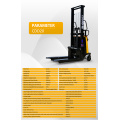 1T Stand Up Hydraulic Forklift Electric Reach Stacker