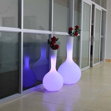 Potenciômetro de flor iluminado plástico Decoração de casa LED Plantador