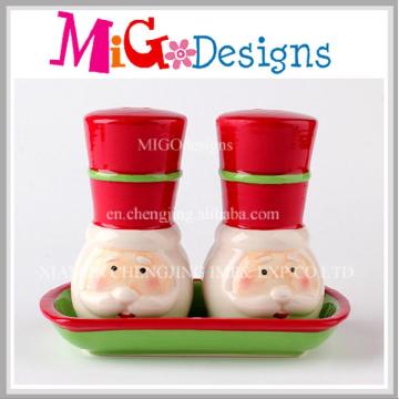 Ideas de regalo de Navidad Santa cerámica sal y pimienta Shakers