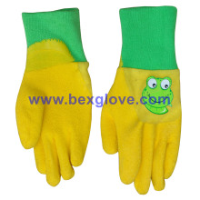 Kids Garden Style Glove, Color Interlock, Latex Coated