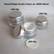 15ml 30ml 50ml forma redonda plata tarro cosmético acrílico