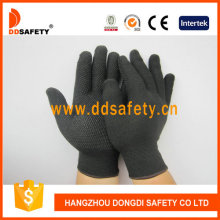 Guantes de nylon de poliéster con guantes sin costuras y PVC Dkp419