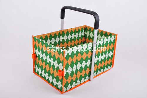 Custom Tweed Folding Shopping Basket - Single Handle (4)