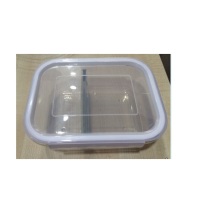 Square Glass Box with Layer and Lock Lid