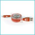 Shining Retractable Data Charging Micro USB Cable for Android Phone