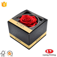 Flower Paper Gift Box with Clear PVC Window