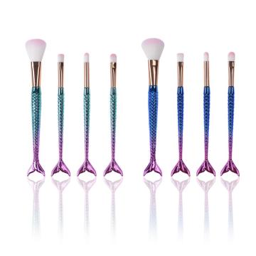 4Pcs Fish Tail Mermaid Cosmetic Brush Set