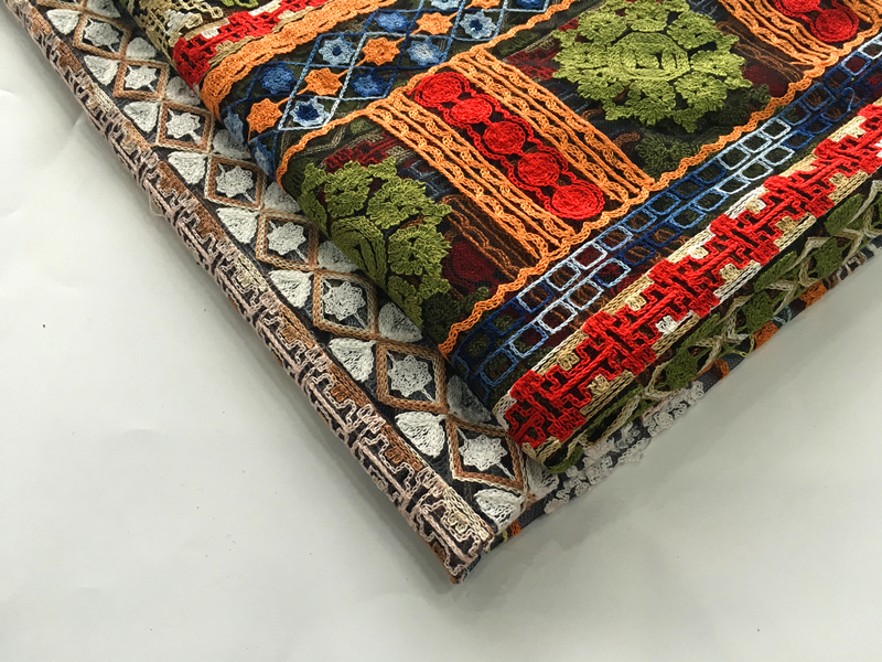 Rayon Yarn Embroidery Fabric