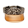 Leopard PVC sun protection plastic sun visor cap