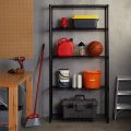 Amazon Hot Selling Black 5-Shelf Adjustable Heavy Duty Storage Shelving Unit Steel Organizer Wire Rack