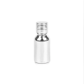 Electroplating Silver Cosmetic Round Glass Serum Bottle 15ml