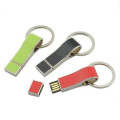 Memoria USB de cuero creativa con llavero