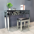 clear mirror geometric pattern console table