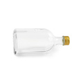 Garrafa de vidro de bebida quadrada de 375 ml com tampa de parafuso