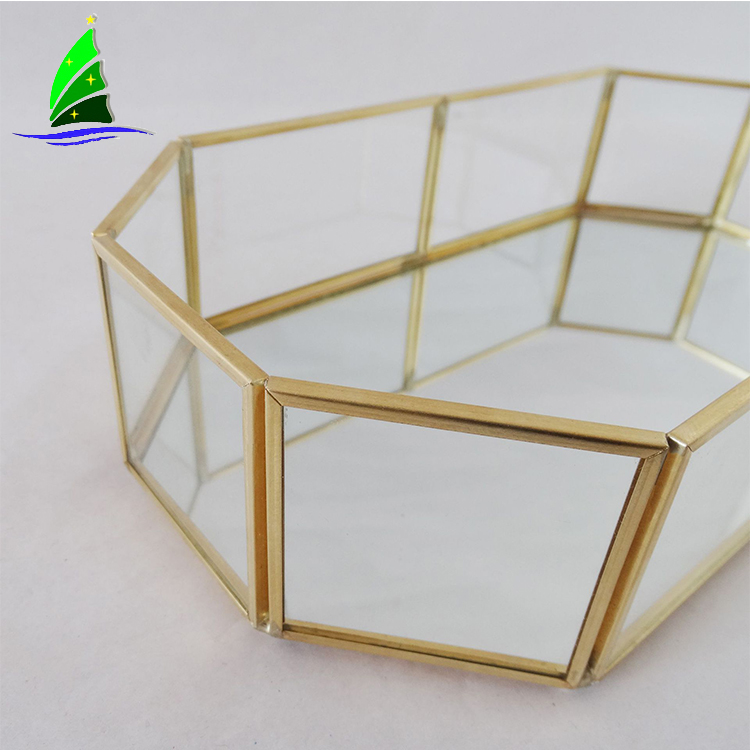 Geometric Glass Copper Terrarium