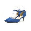 Women Suede Leather Middle Heel Pumps Shoes