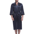 Men`s satin silk bath robe sleepwear dressing gown