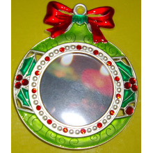 Pendentif rond avec des rubans de soie pour Noël promotionnel